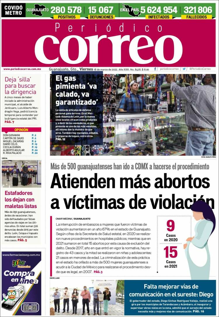 Portada de Correo - El diario del Estado de Guanajuato (Mexique)