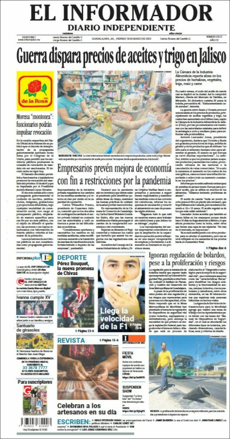 Portada de El Informador (México)