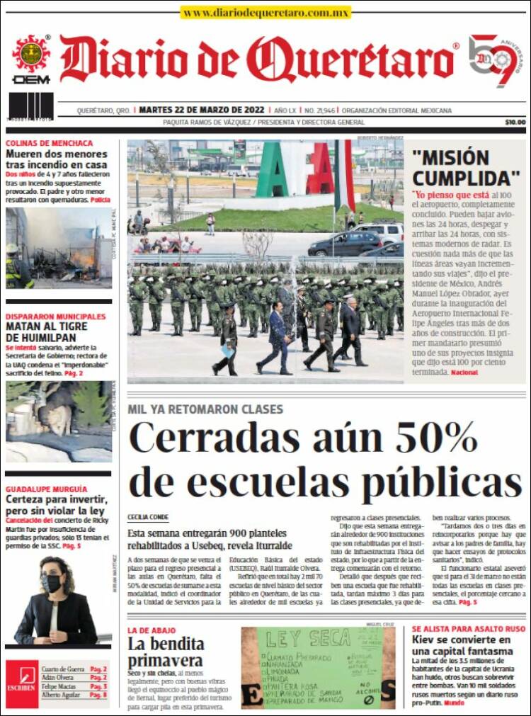 Portada de Diario de Querétaro (México)