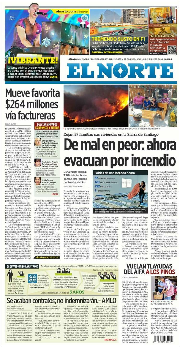 Portada de El Norte (México)