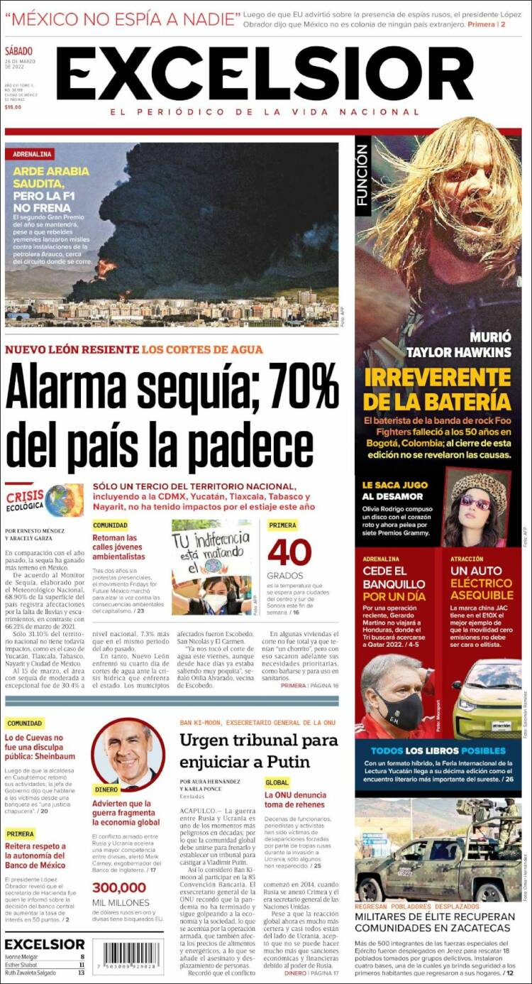 Portada de Excelsior (México)