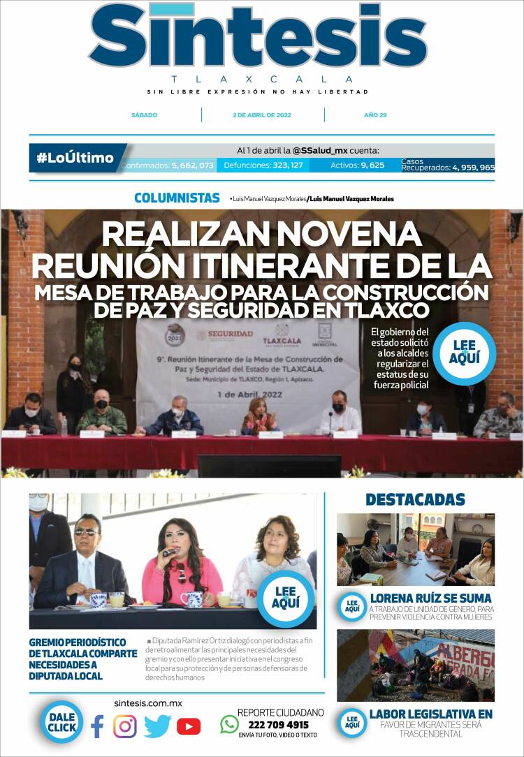 Portada de Síntesis de Tlaxcala (México)