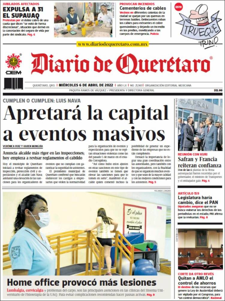 Portada de Diario de Querétaro (México)