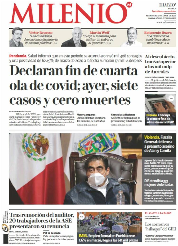 Portada de Milenio de Puebla (México)