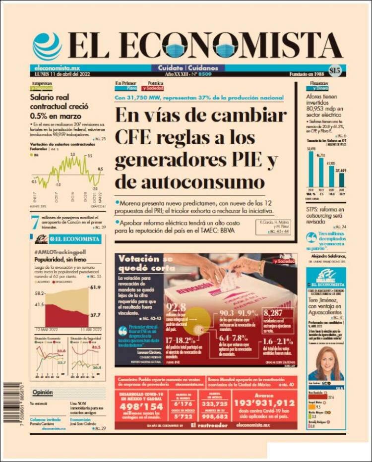 Portada de El Economista (México)