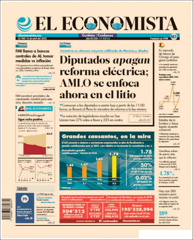 Portada de El Economista (México)