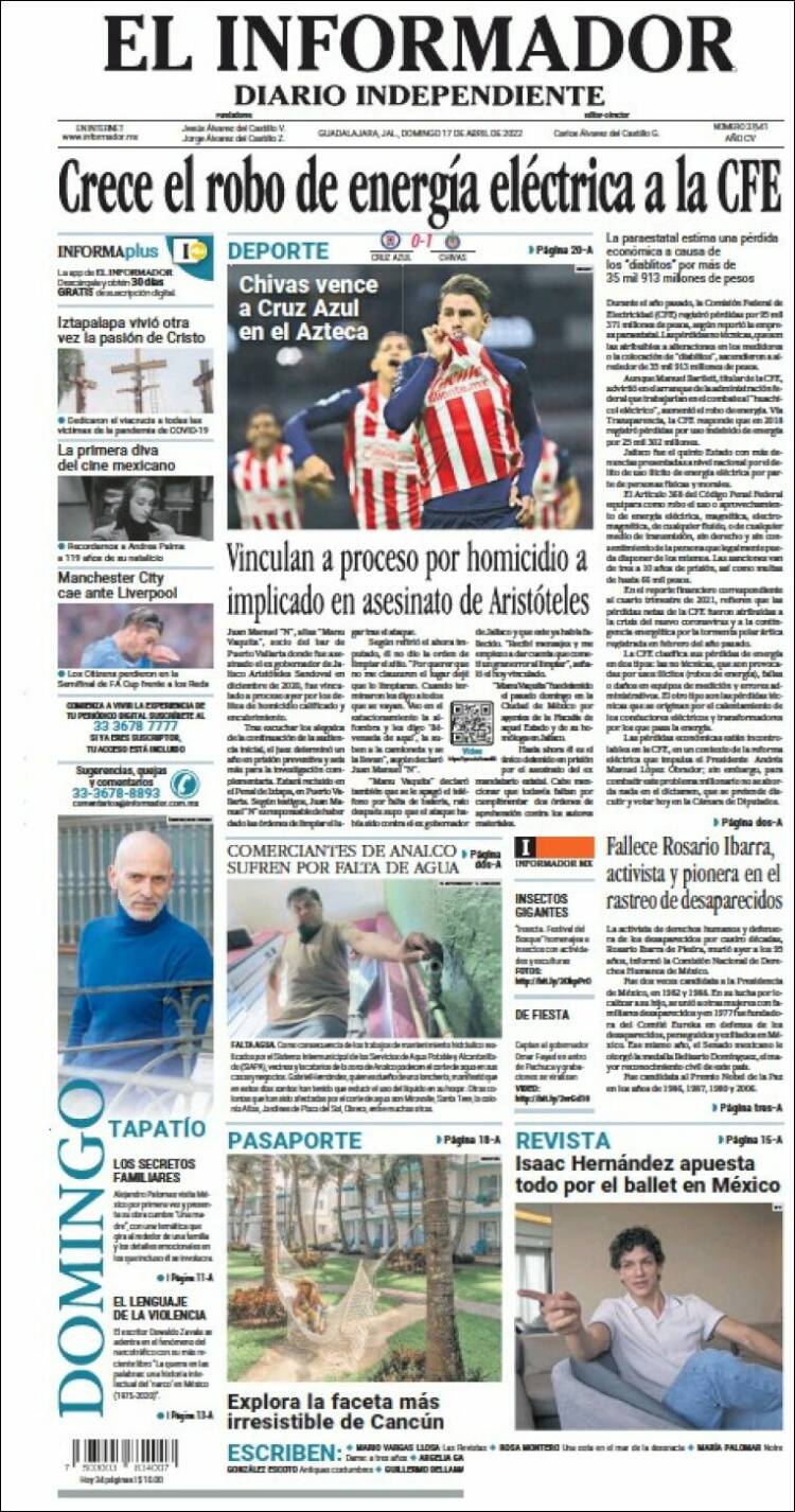 Portada de El Informador (México)