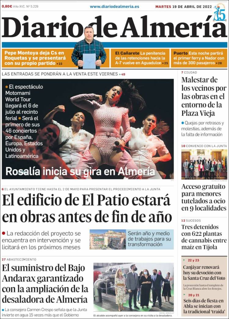 Portada de Diario de Almería (España)