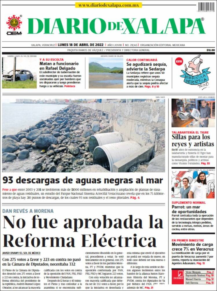 Portada de Diario de Xalapa (México)