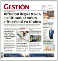 Portada de Diario Gestión (Perú)