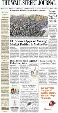 Portada de Wall Street Journal (USA)