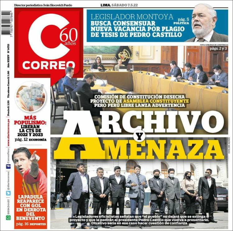 Portada de Diario Correo (Perú)