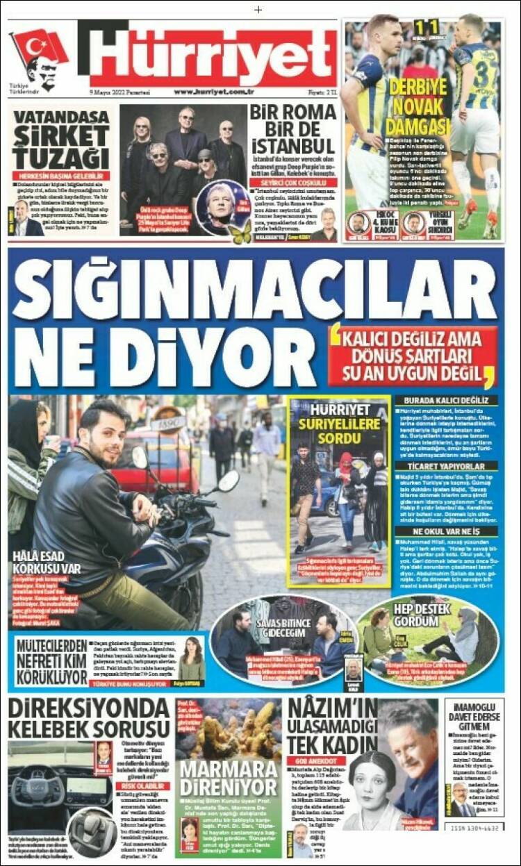 Portada de Hürriyet (Turquía)