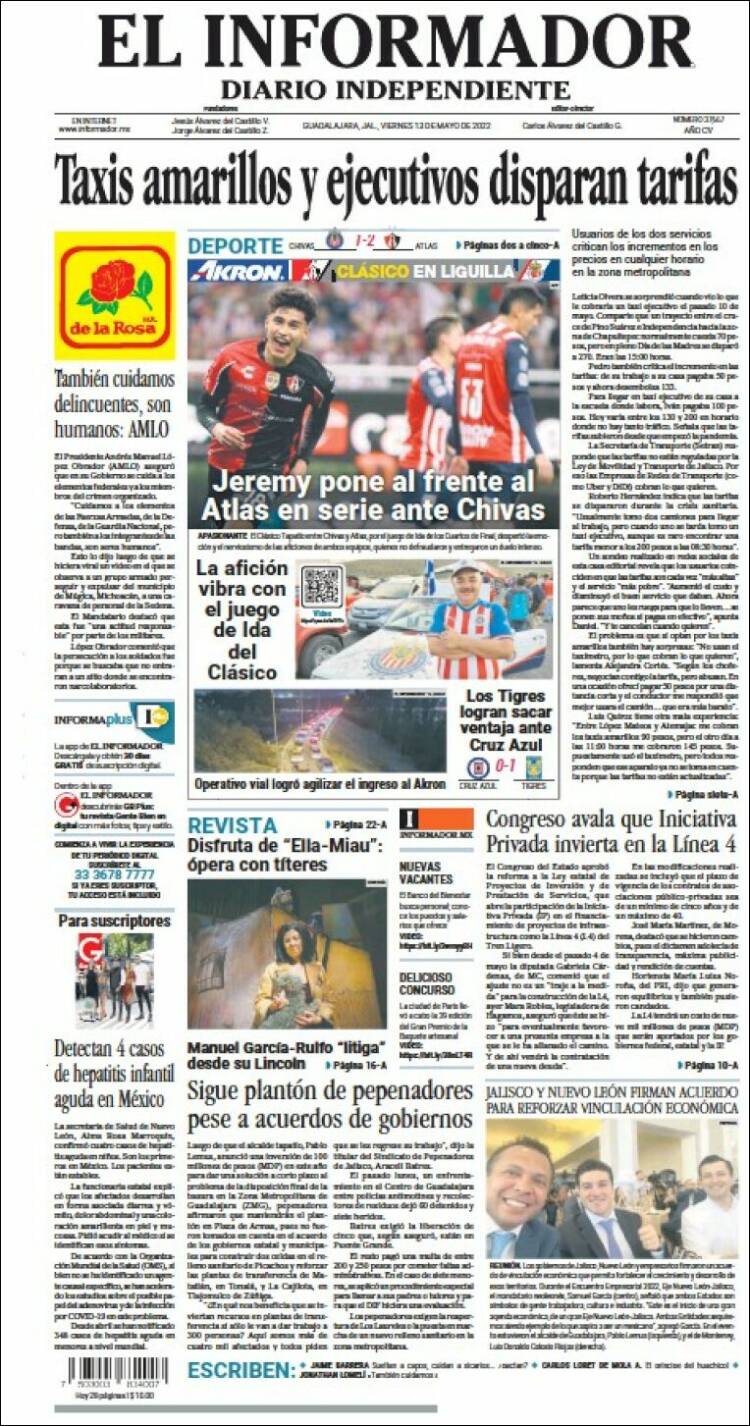 Portada de El Informador (México)