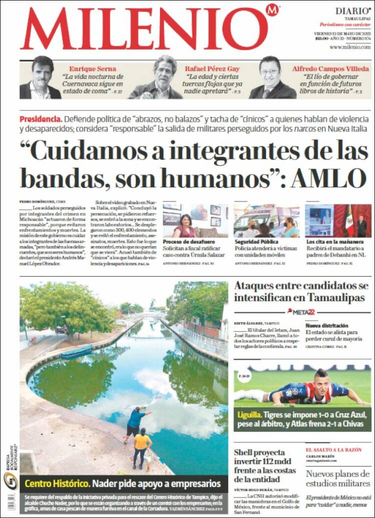Portada de Milenio - Tamaulipas (México)