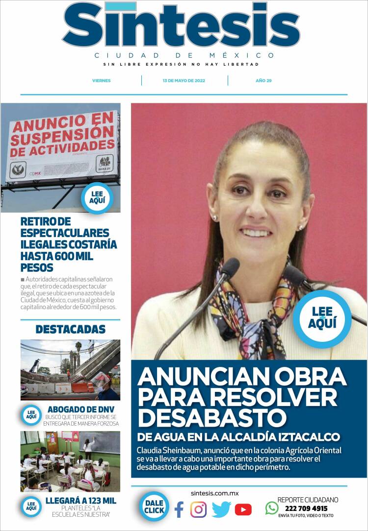 Portada de Síntesis Nacional (México)