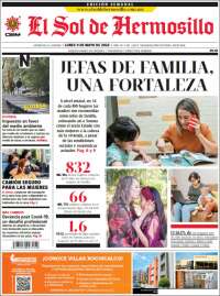 Portada de El Sol de Hermosillo (México)