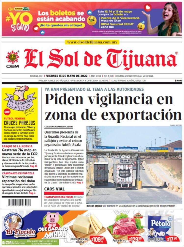 Portada de El Sol de Tijuana (México)