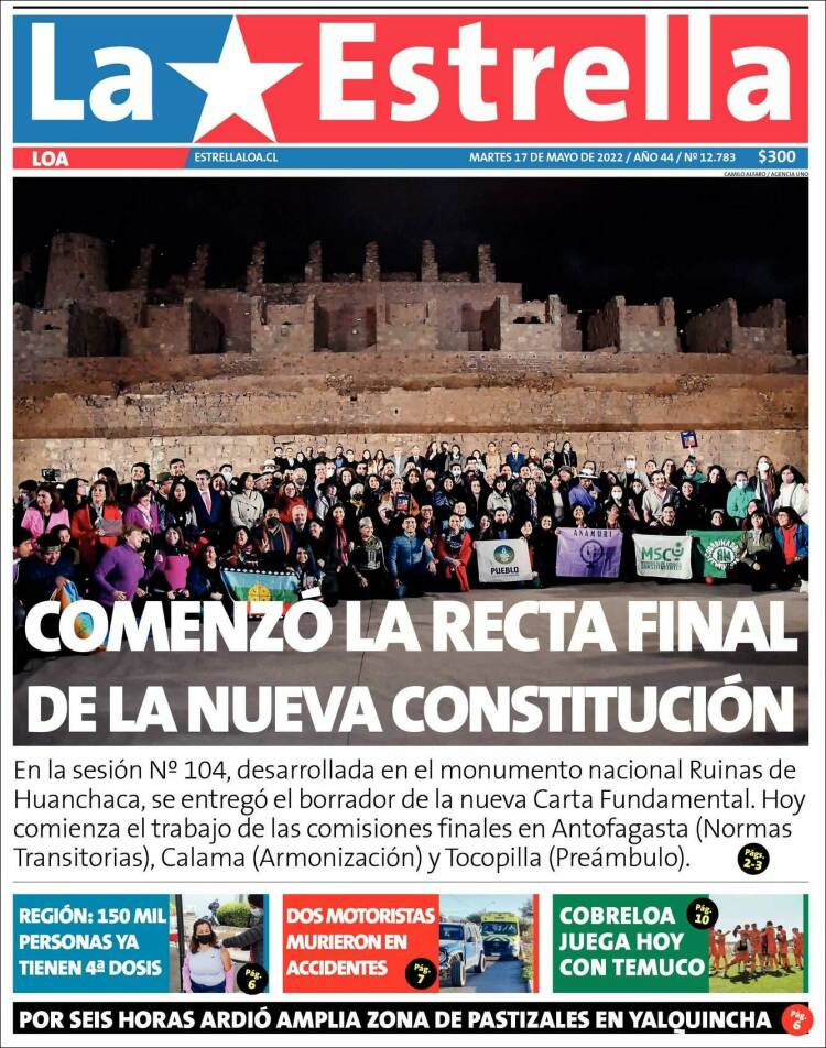 Portada de La Estrella de Loa (Chile)