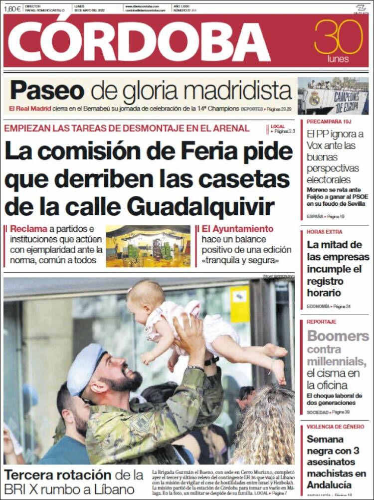 Portada de Diario de Córdoba (España)