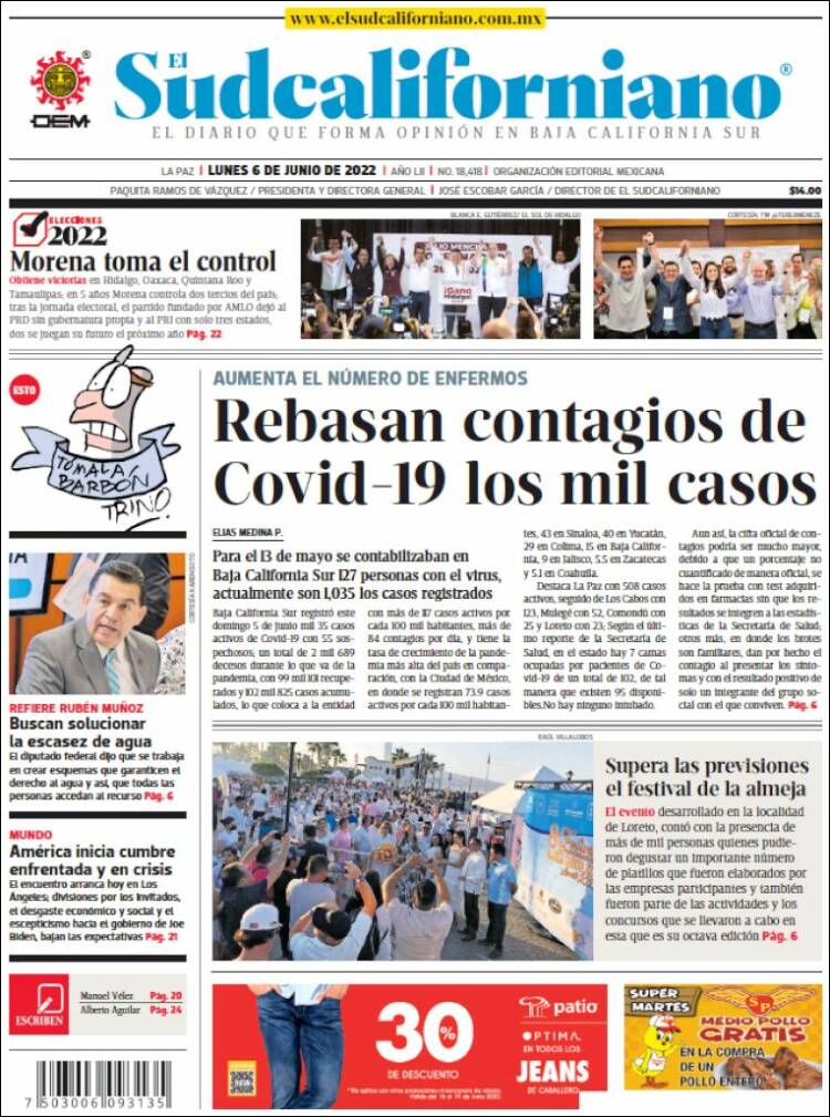 Portada de El Sudcaliforniano (México)