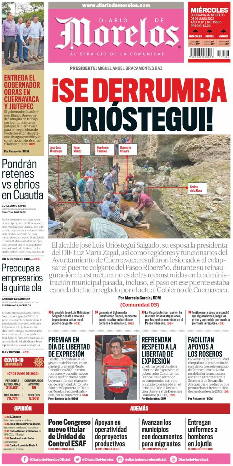 Portada de Diario de Morelos (México)