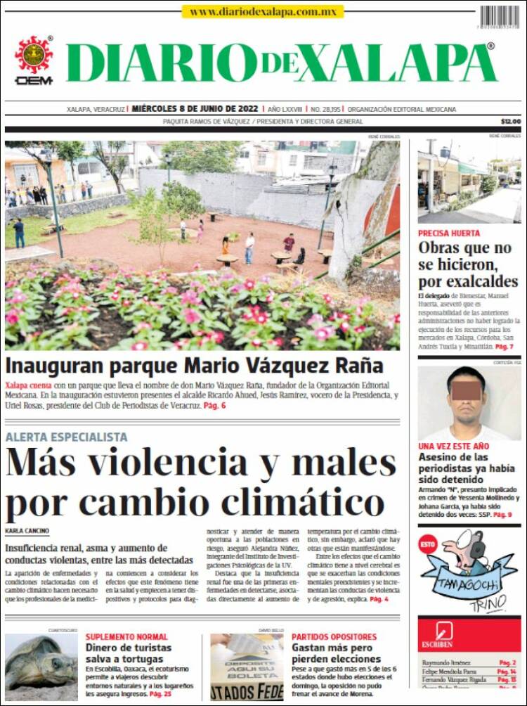 Portada de Diario de Xalapa (Mexique)