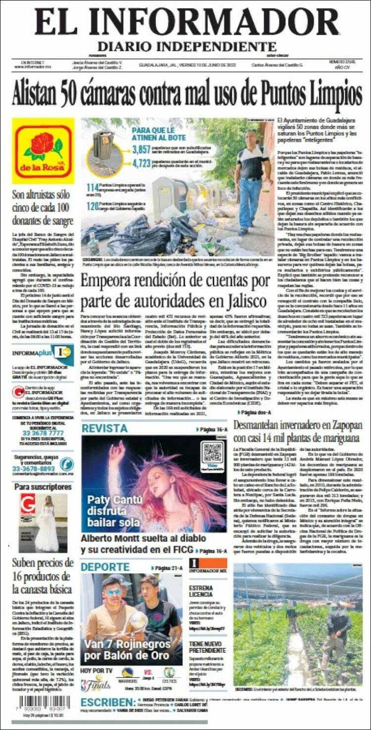 Portada de El Informador (México)