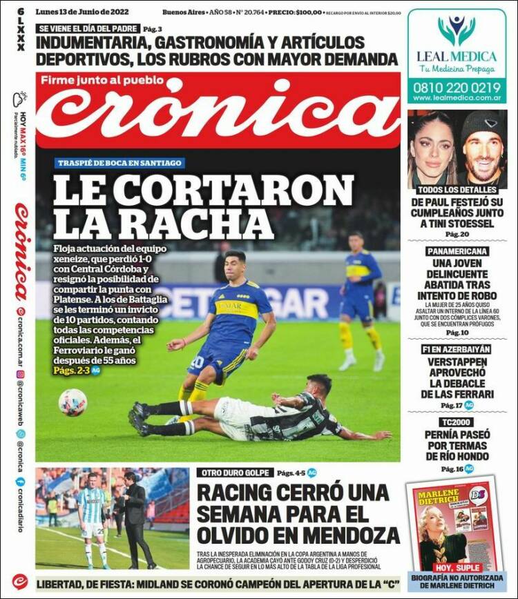 Portada de Diario El Libertador (Argentina)