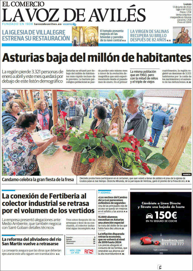 Portada de El Comercio - Avilés (Spain)
