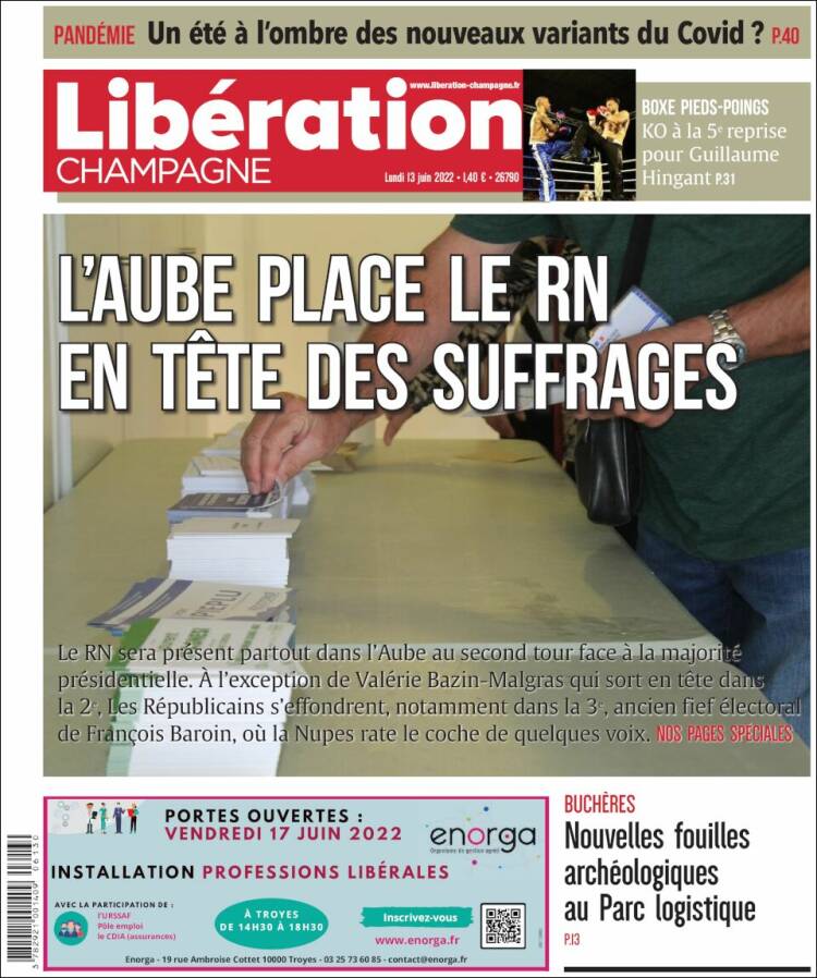 Portada de Libération Champagne (France)