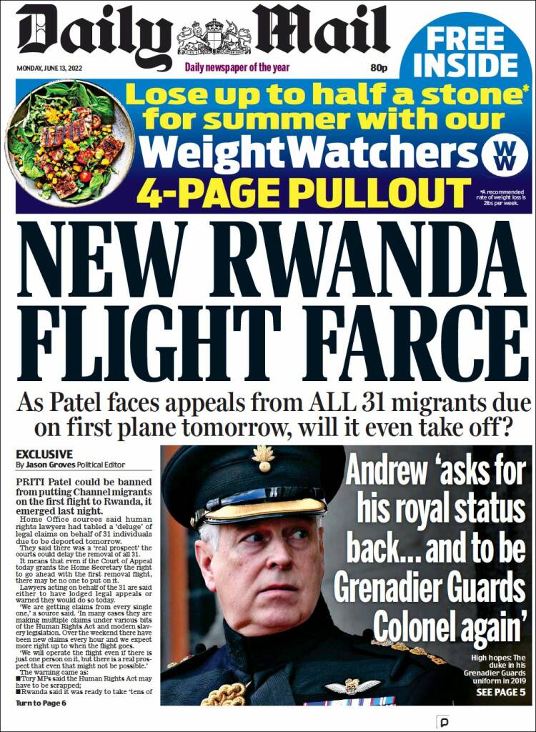 Portada de Daily Mail (United Kingdom)