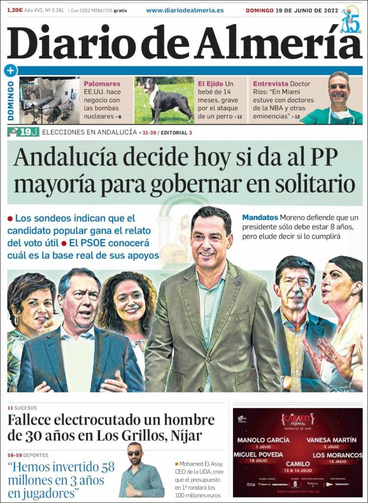 Portada de Diario de Almería (España)