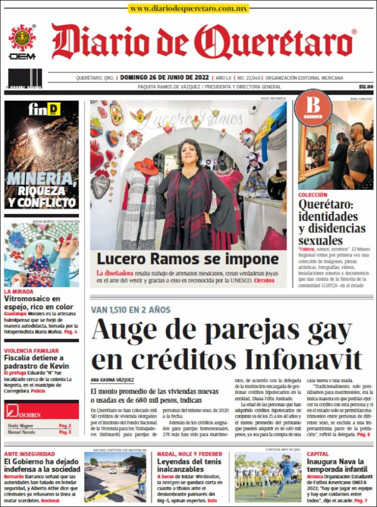 Portada de Diario de Querétaro (México)
