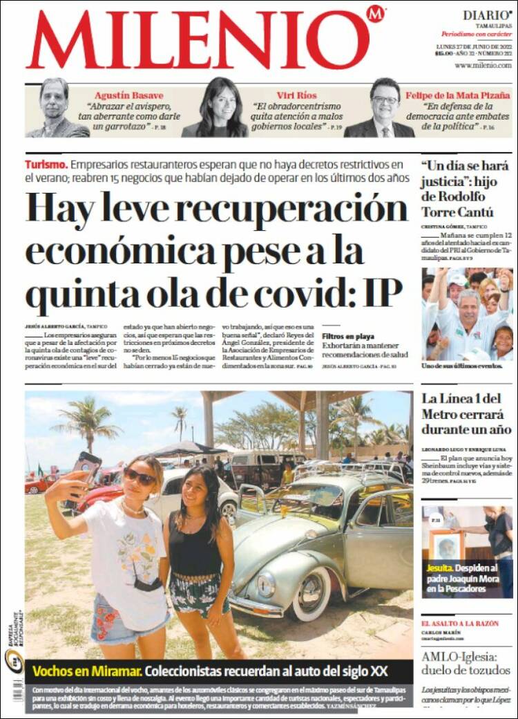 Portada de Milenio - Tamaulipas (México)