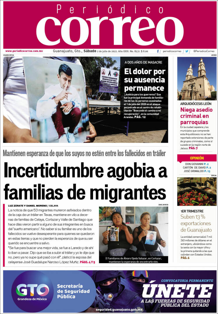 Portada de Correo - El diario del Estado de Guanajuato (México)