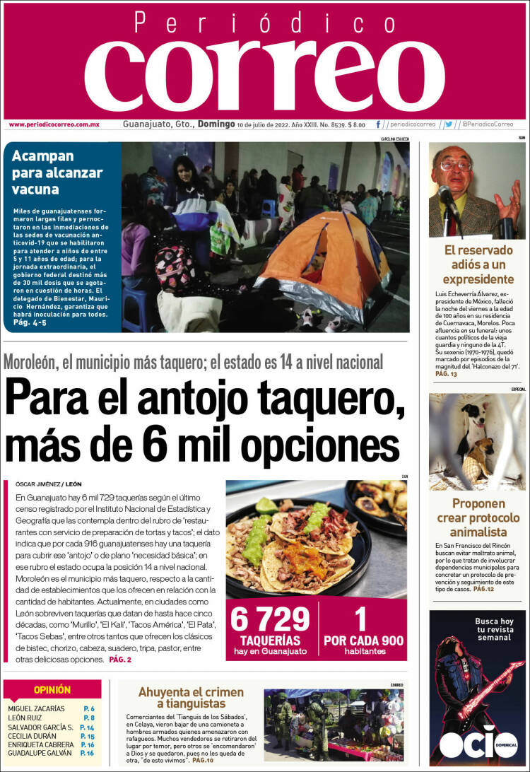 Portada de Correo - El diario del Estado de Guanajuato (México)
