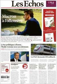 Portada de Les Echos (Francia)