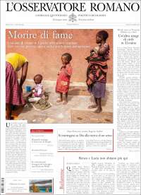 Portada de L'Osservatore Romano (Italia)