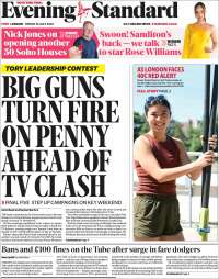 Portada de Evening Standard (Reino Unido)