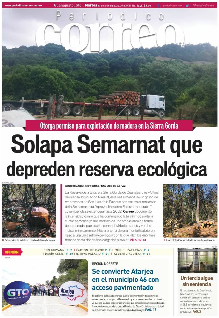 Portada de Correo - El diario del Estado de Guanajuato (México)