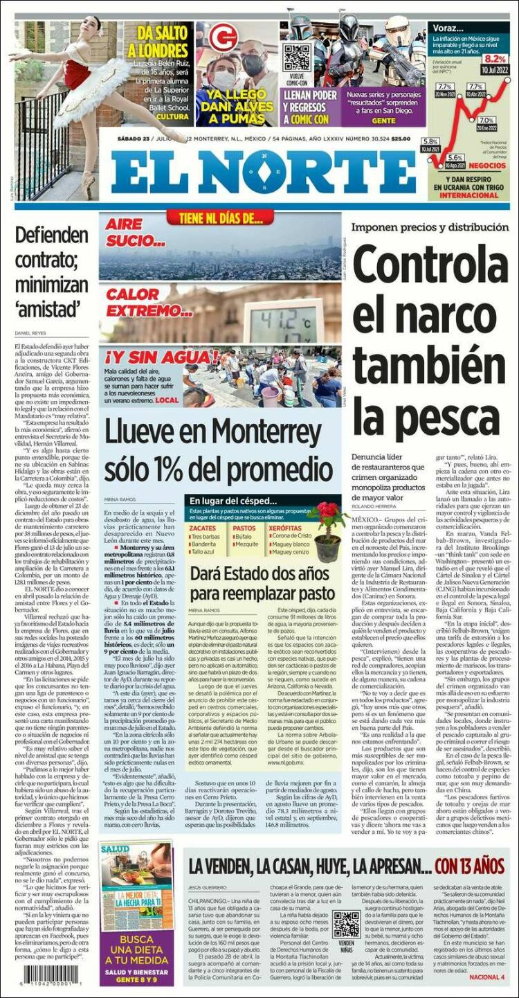 Portada de El Norte (México)