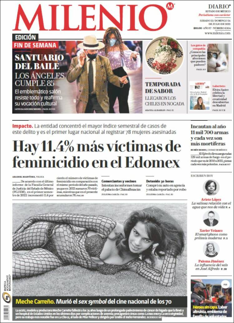 Portada de Milenio - Estado de México (Mexique)