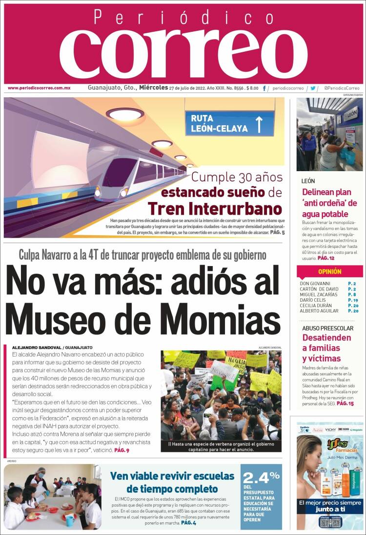 Portada de Correo - El diario del Estado de Guanajuato (México)
