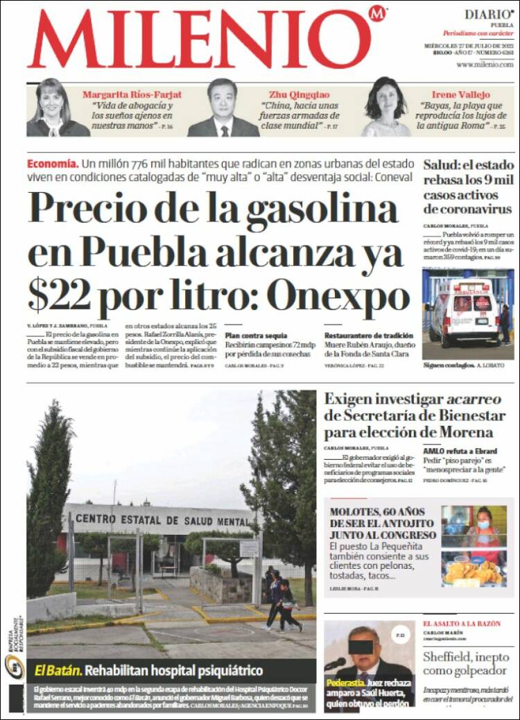Portada de Milenio de Puebla (México)