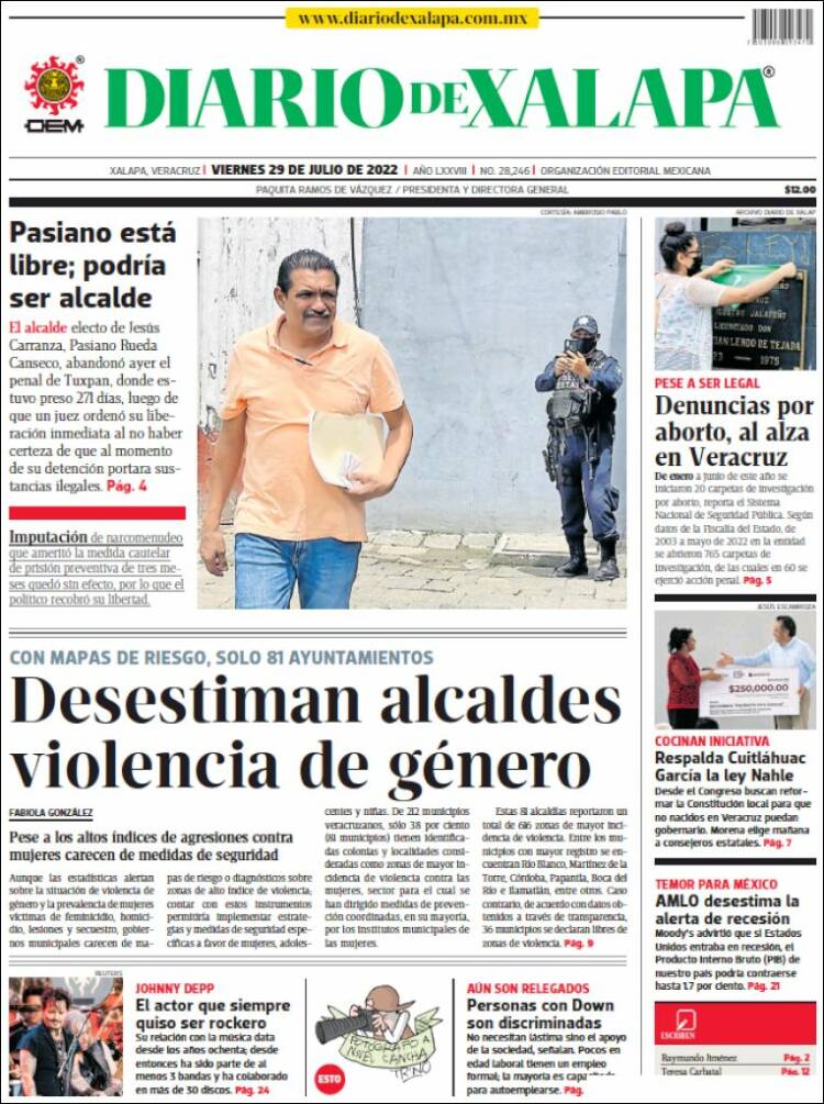 Portada de Diario de Xalapa (México)