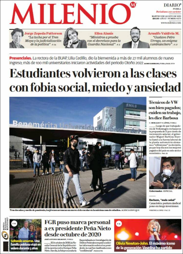 Portada de Milenio de Puebla (México)