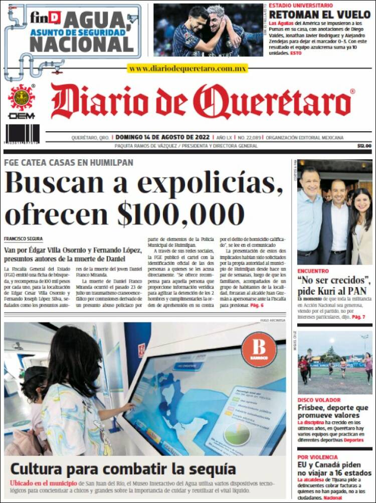 Portada de Diario de Querétaro (México)