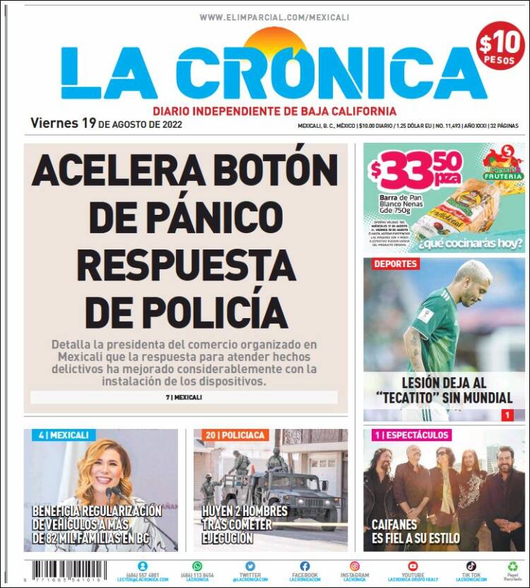 Portada de La Crónica de Baja California (México)
