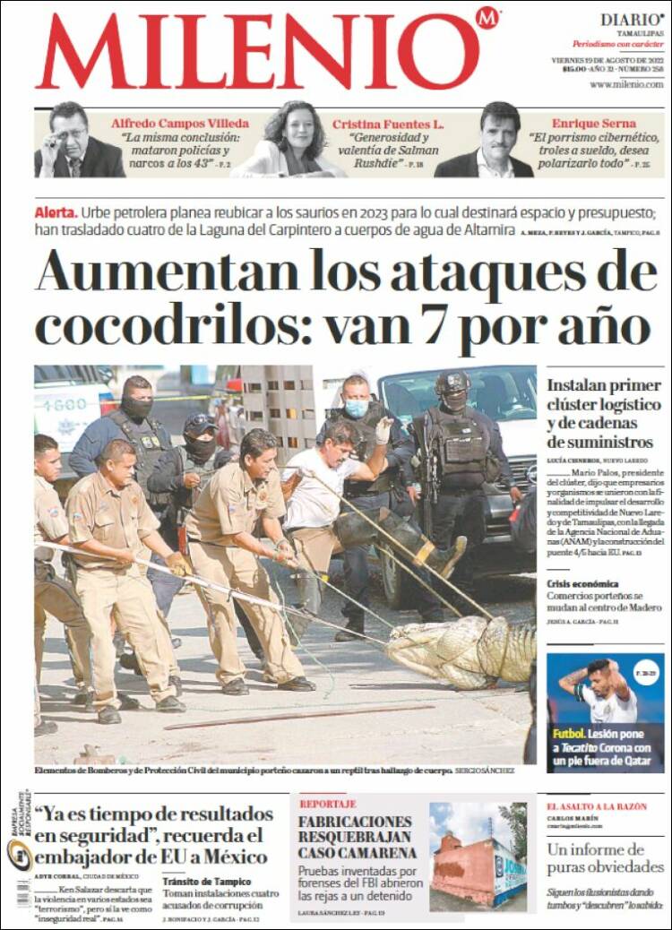 Portada de Milenio - Tamaulipas (México)